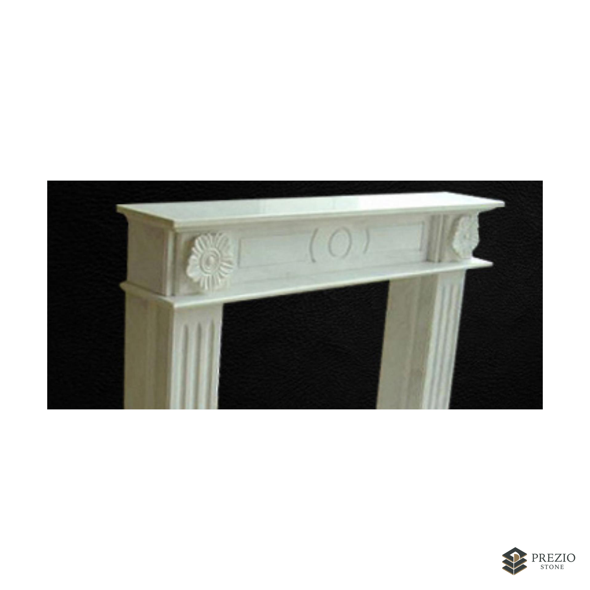 Prezio Stone Aurora 59 in. W Carved Stone Fireplace Mantel, Based on Carrara Marble - texture detail