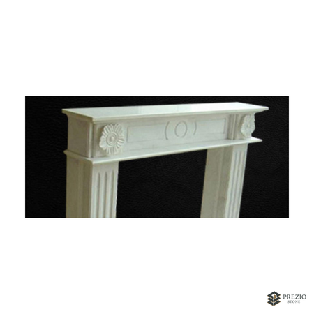 Prezio Stone Aurora 59 in. W Carved Stone Fireplace Mantel, Based on Carrara Marble - texture detail