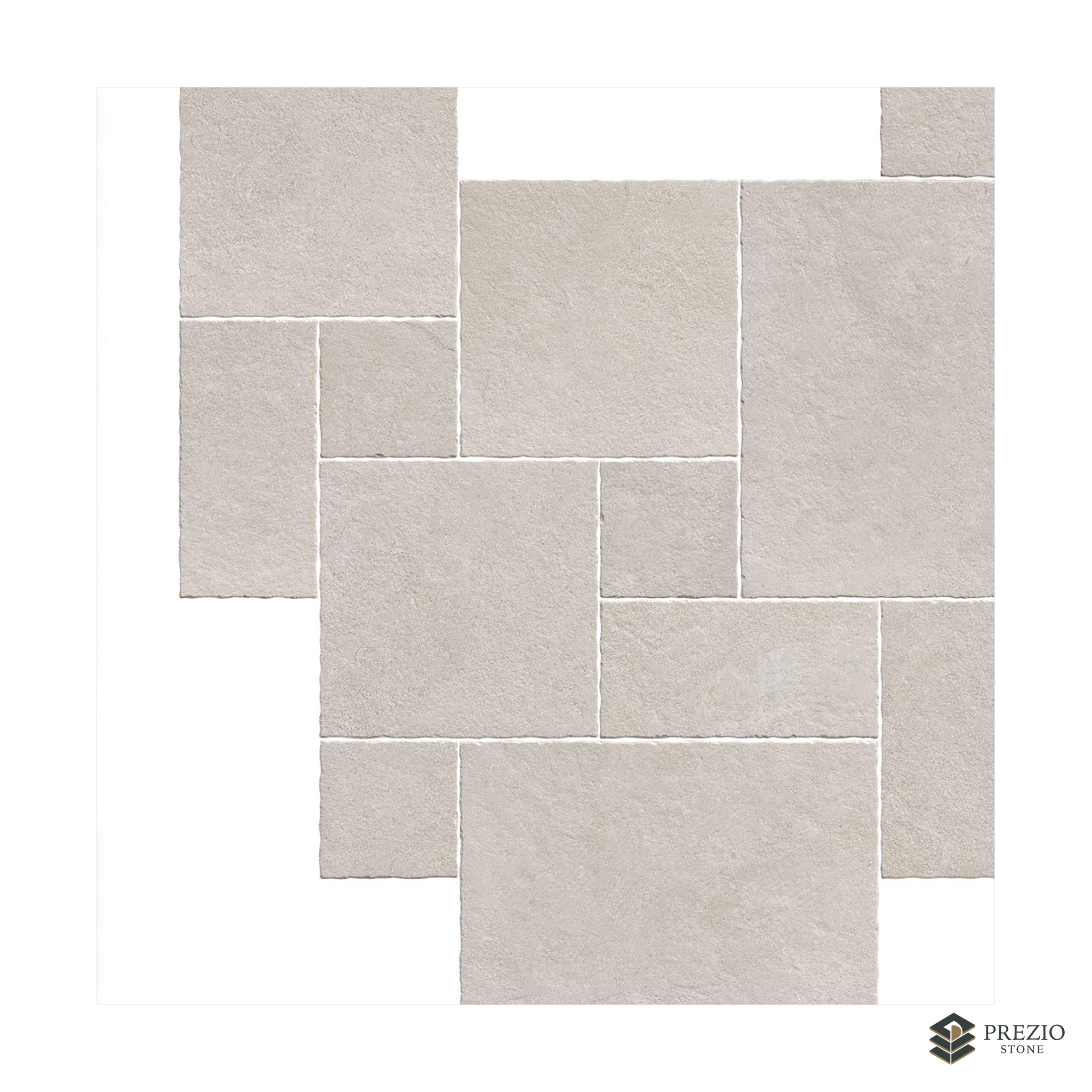 Prezio Stone Burgundy Grey Limestone Look Porcelain Tile, Modular Set - texture detail