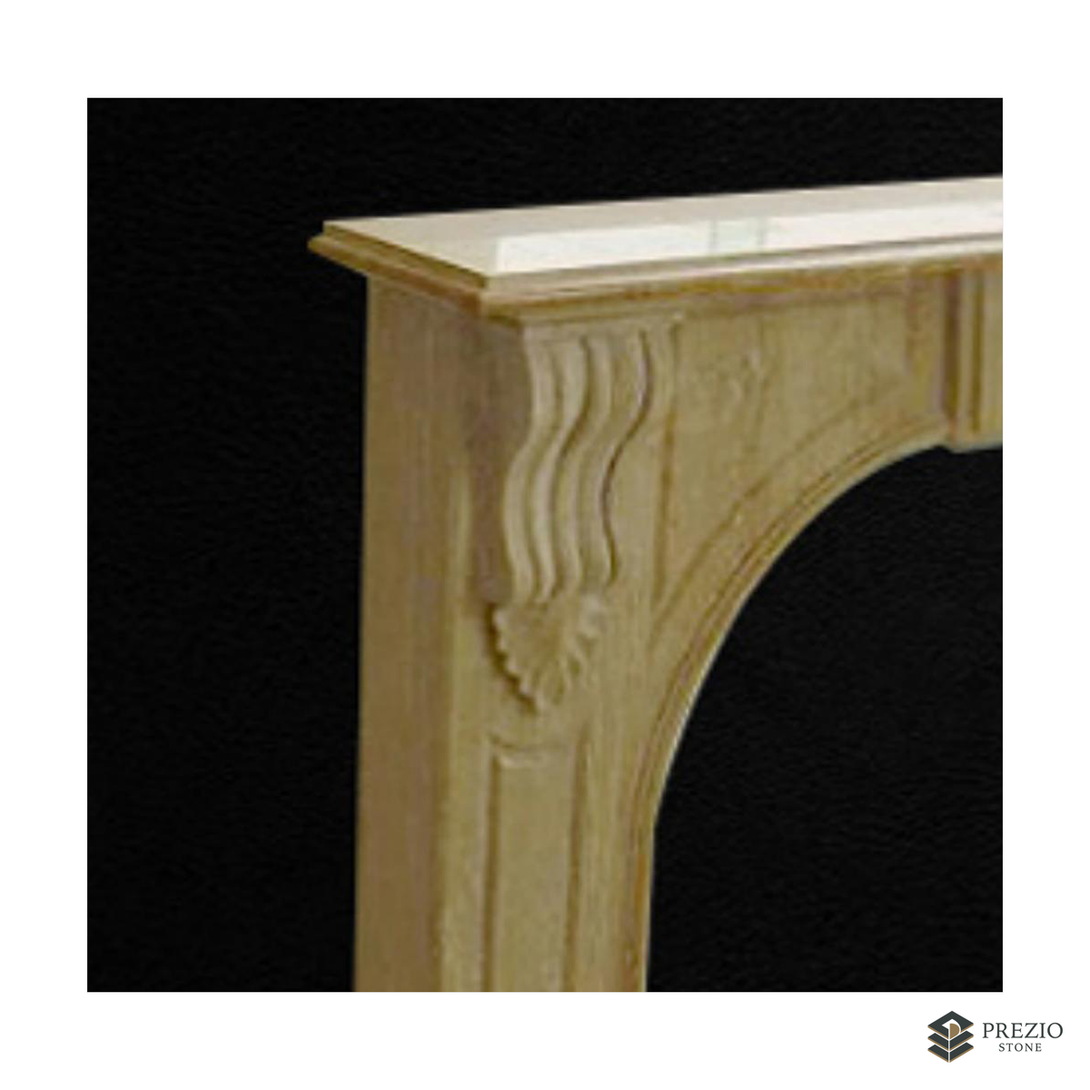 Prezio Stone Ivy 59 in. W Carved Stone Fireplace Mantel, Based on Carrara Marble - texture detail