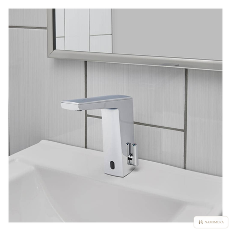 Namimera Commercial Touchless Bathroom Faucet with Thermostatic Shut-Off, 0.5 GPM, Polished Chrome - detail view
