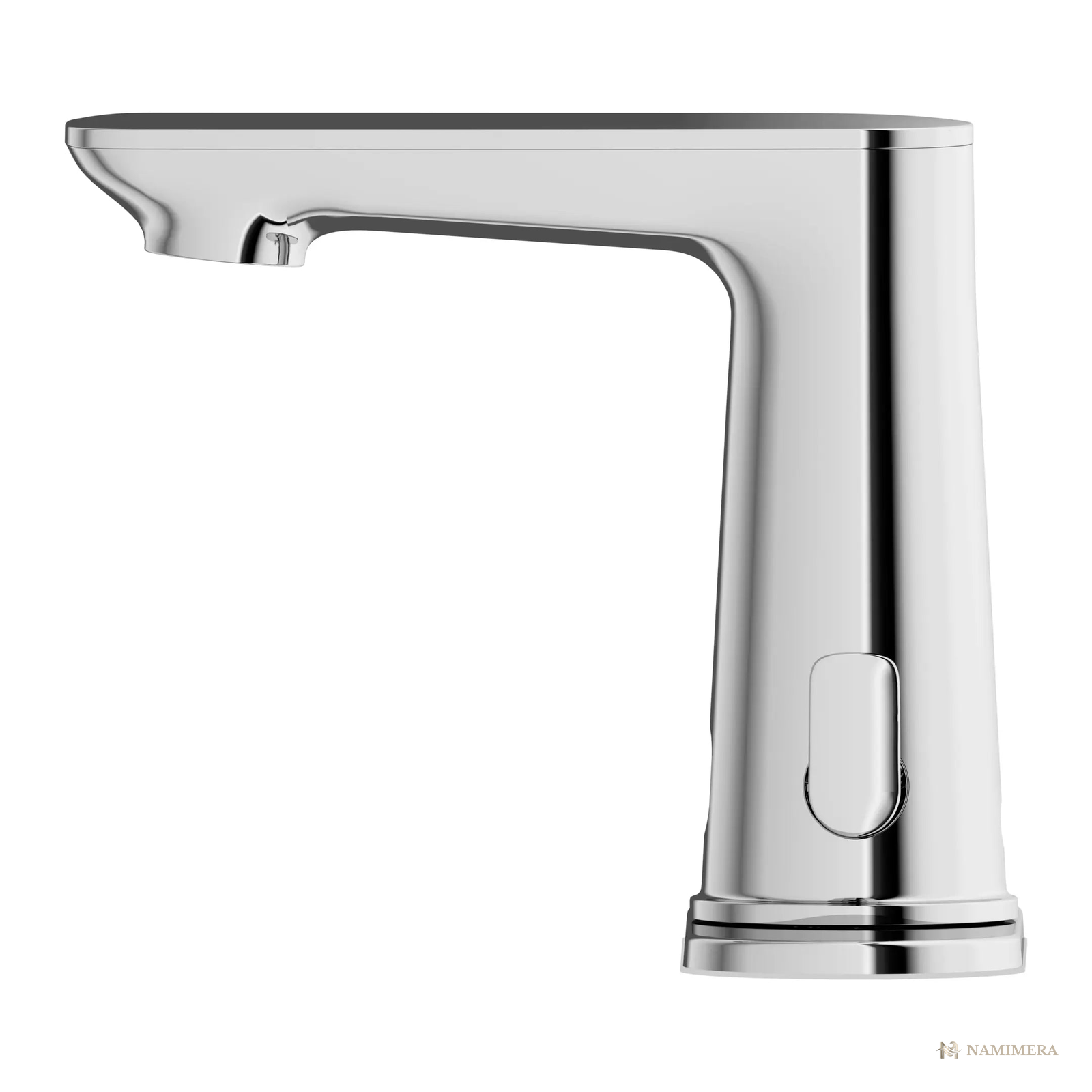 Namimera Battery Touchless Single-Hole Bathroom Faucet with Drain, 0.5 GPM, Polished Chrome - detail view