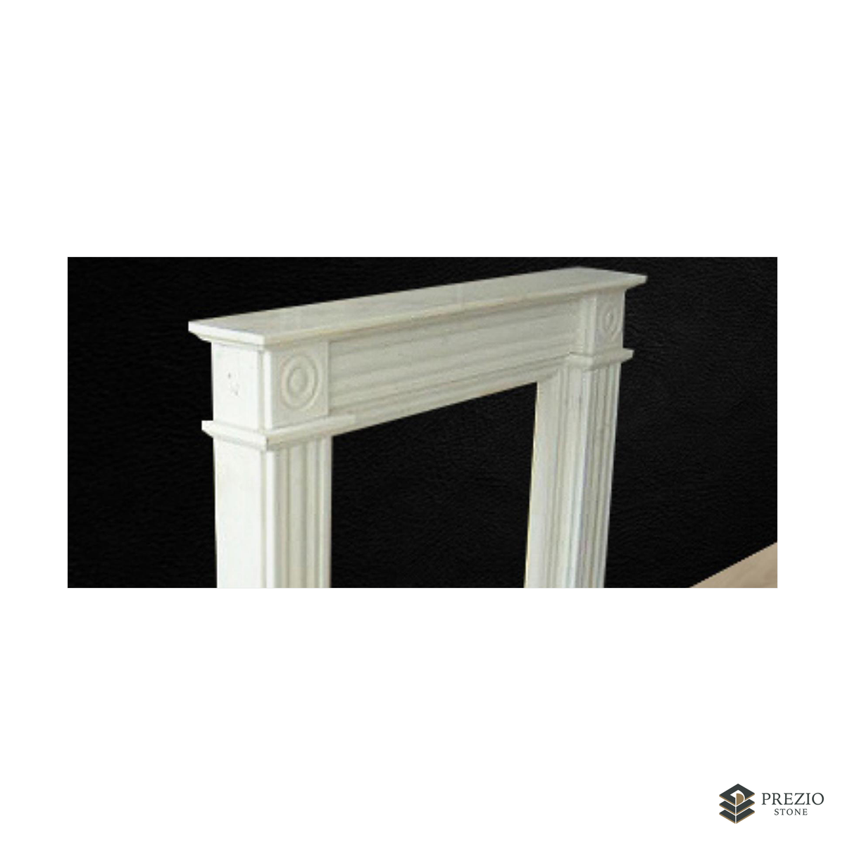 Prezio Stone Thea 59 in. W Carved Stone Fireplace Mantel, Based on Carrara Marble - texture detail