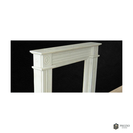 Prezio Stone Thea 59 in. W Carved Stone Fireplace Mantel, Based on Carrara Marble - texture detail