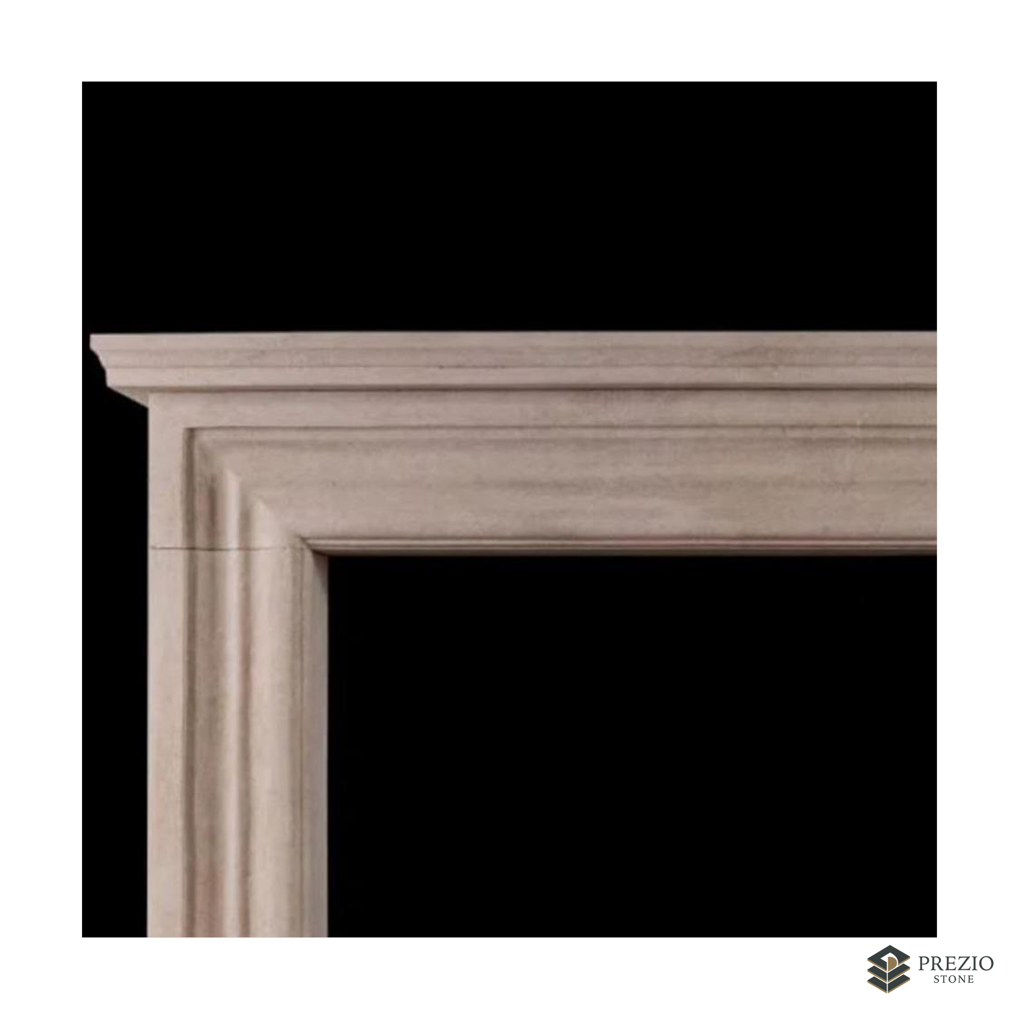 Prezio Stone Ruby 51 in. W Carved Stone Fireplace Mantel in Carrara Marble - texture detail