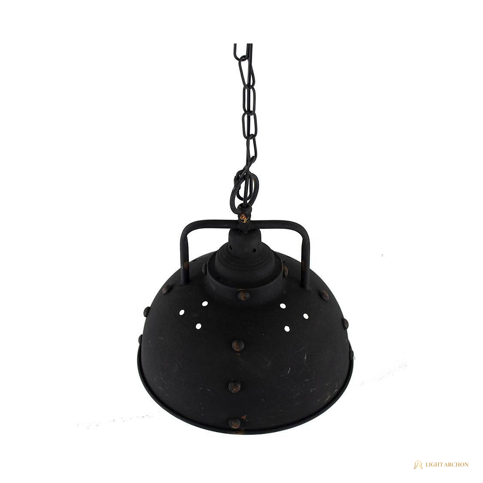 Light Archon Rivet 10.4 in. Antique Bronze Industrial Dome Pendant with Chain - construction detail