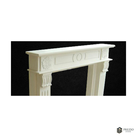 Prezio Stone Eleanor 59 in. W Carved Stone Fireplace Mantel, Based on Carrara Marble - texture detail