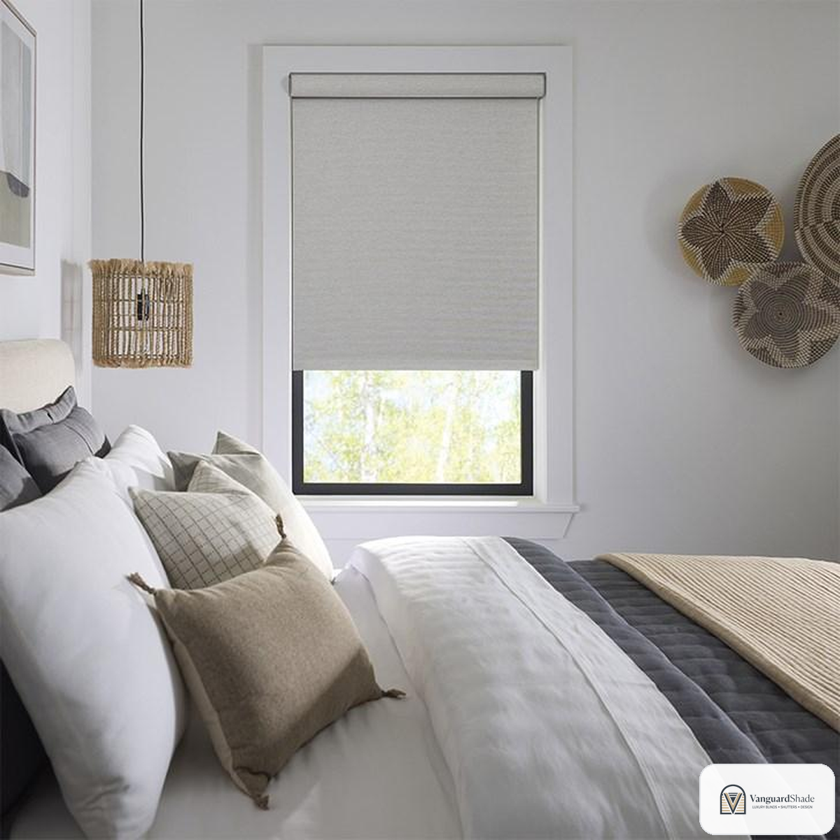 Vanguard Shade Blackout Roller Shade, Custom Cut - detail view