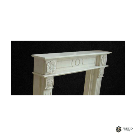 Prezio Stone Camille 59 in. W Carved Stone Fireplace Mantel, Based on Carrara Marble - texture detail