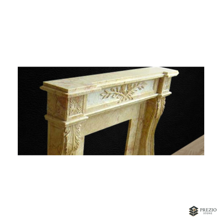 Prezio Stone Isabella 63 in. W Carved Stone Fireplace Mantel, Based on Carrara Marble - texture detail