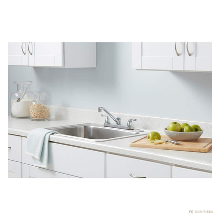 Namimera Low-Profile 2-Handle Standard Kitchen Faucet, 1.8 GPM, Chrome - detail view