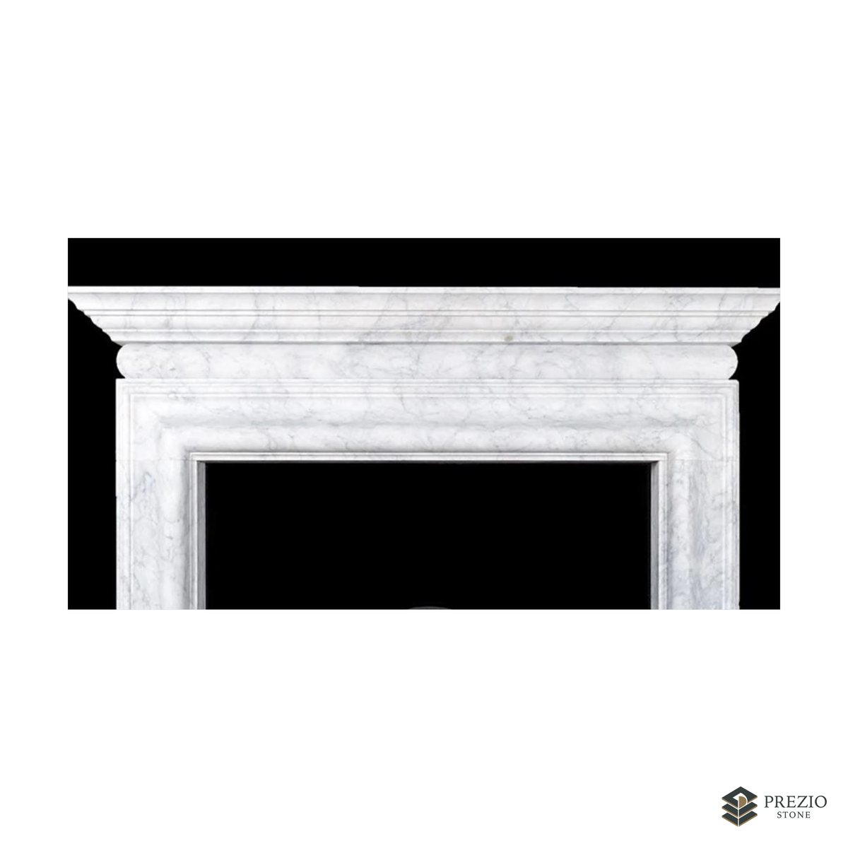 Prezio Stone Maeve 61 in. W Carved Stone Fireplace Mantel in Carrara Marble - texture detail