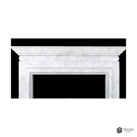 Prezio Stone Maeve 61 in. W Carved Stone Fireplace Mantel in Carrara Marble - texture detail