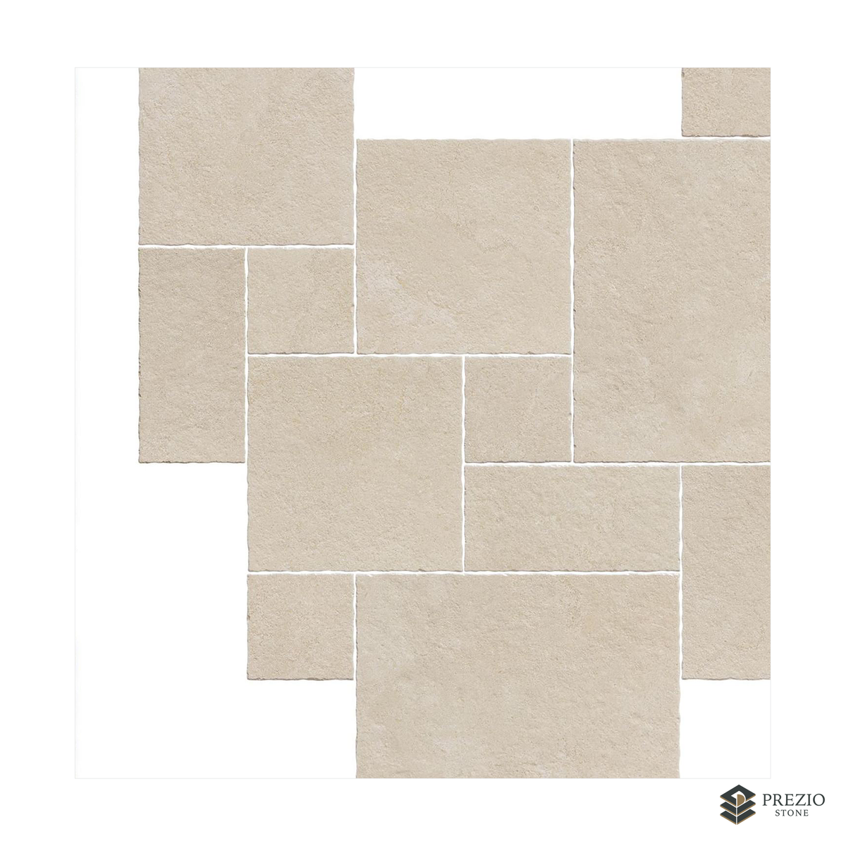 Prezio Stone Tavelle Limestone Look Porcelain Tile, Modular Set - texture detail