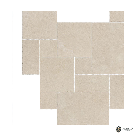 Prezio Stone Tavelle Limestone Look Porcelain Tile, Modular Set - texture detail