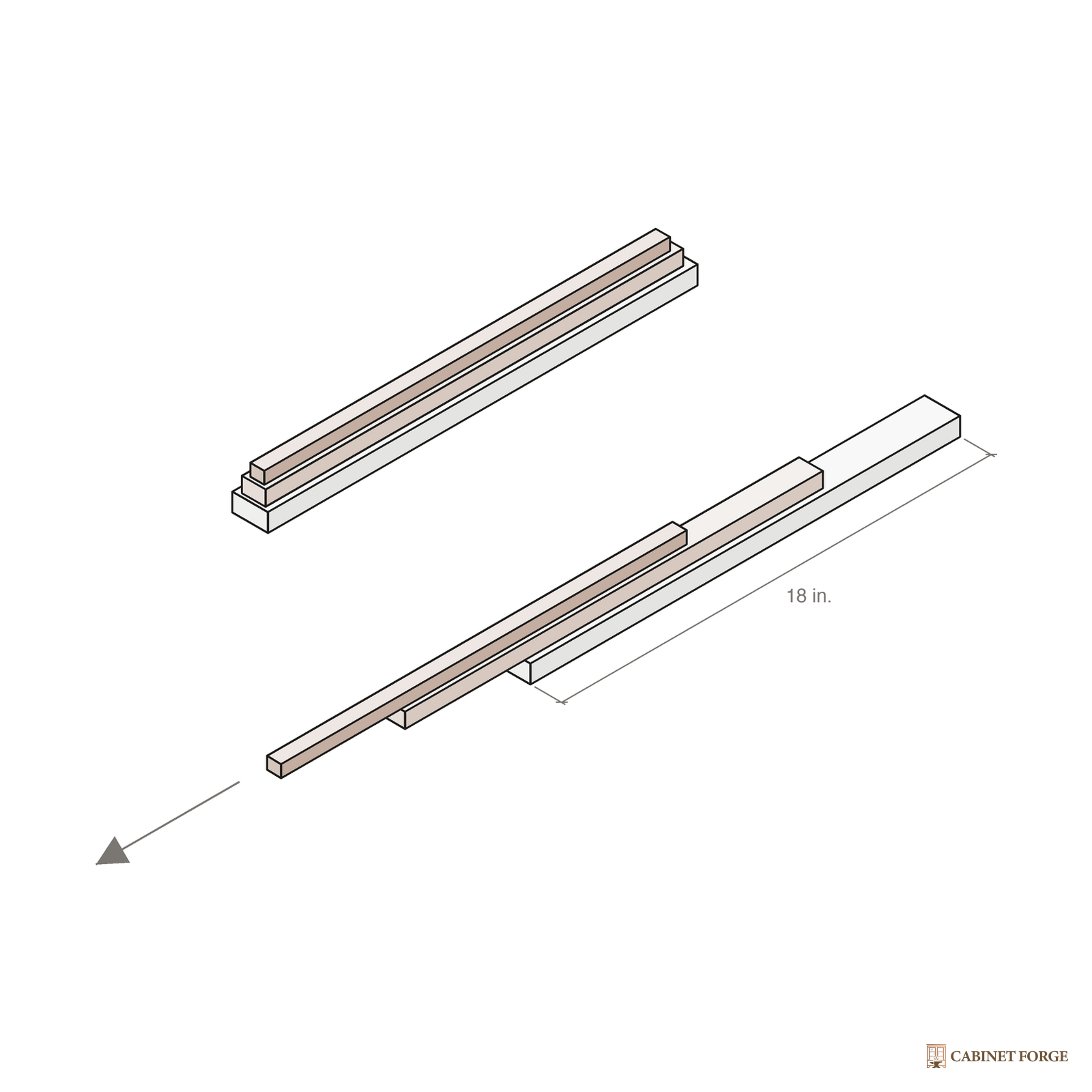 Cabinet Forge Pull-Out Trays - construction detail