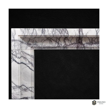 Prezio Stone Elodie 59 in. W Carved Stone Fireplace Mantel in New York Marble - texture detail