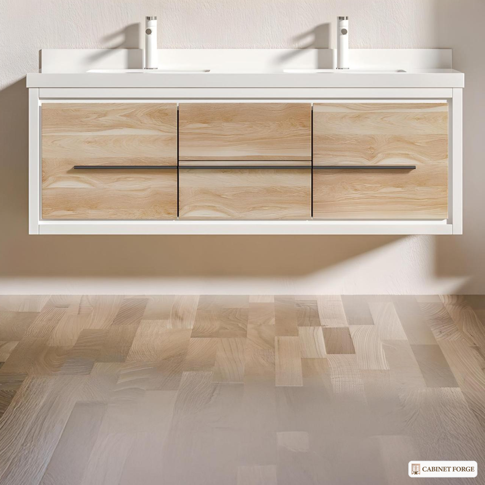 Cabinet Forge Natural Oak Wall-Hung Vanity Program - construction detail