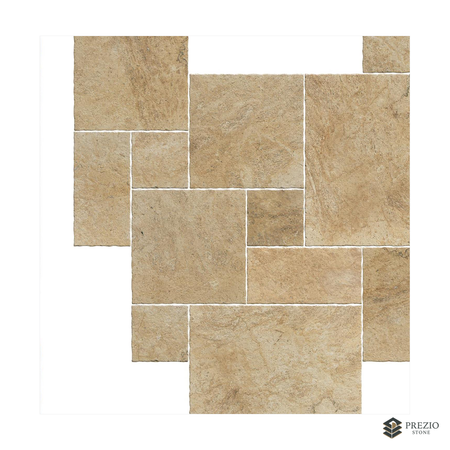 Prezio Stone Brown Sandstone Limestone Look Porcelain Tile, Modular Set - texture detail
