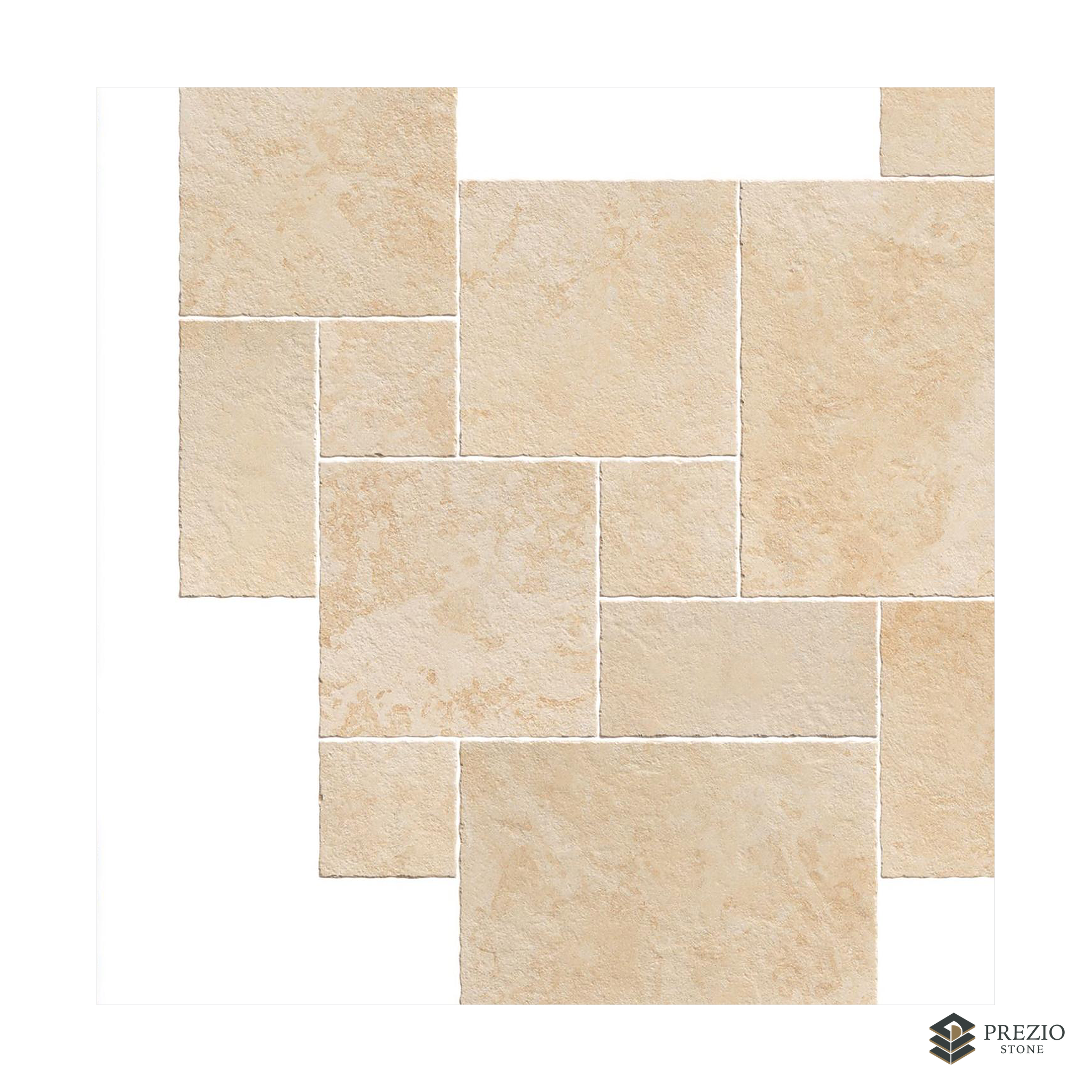 Prezio Stone Champagne Stone Limestone Look Porcelain Tile, Modular Set - texture detail