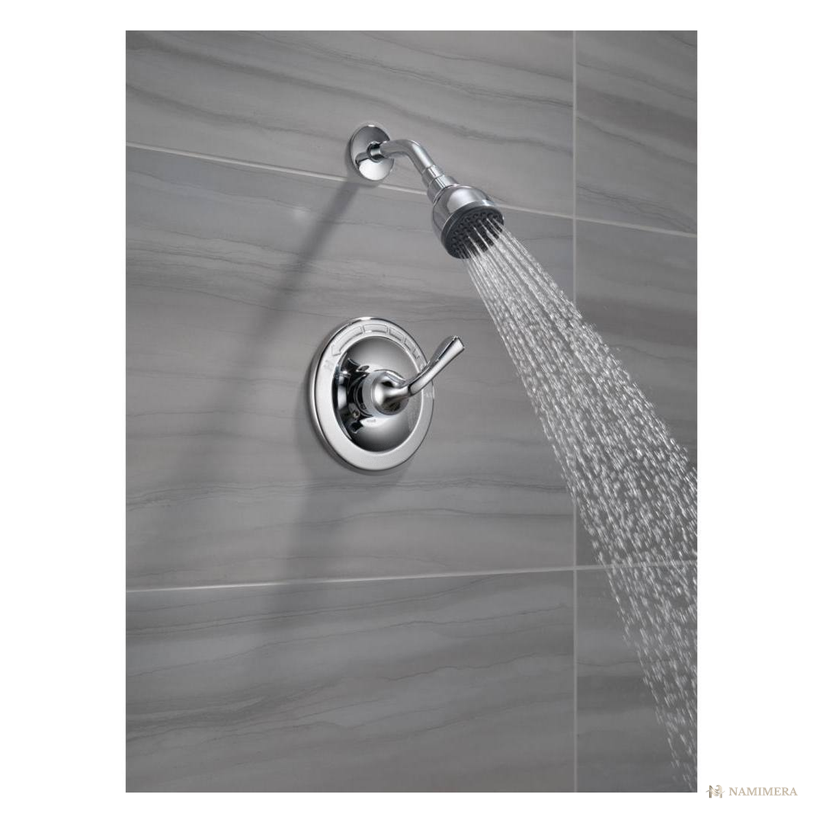 Namimera Single-Handle 1-Spray Shower Faucet with Pressure Balance Valve, 1.75 GPM, Chrome - detail view