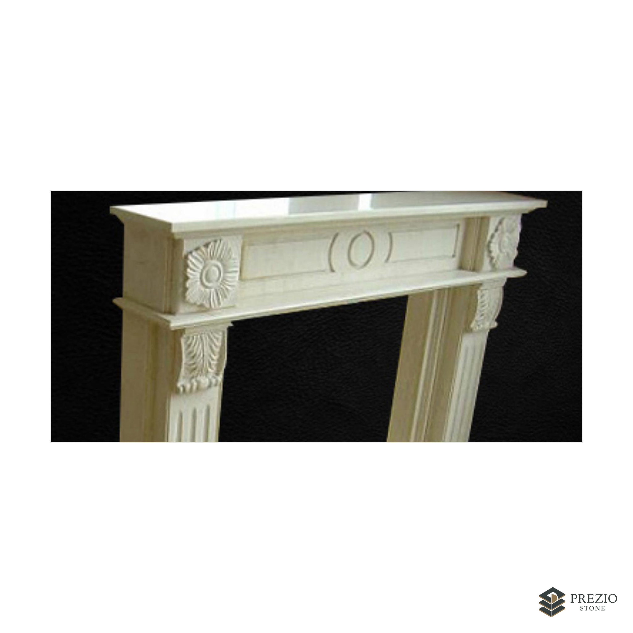 Prezio Stone Hazel 59 in. W Carved Stone Fireplace Mantel, Based on Carrara Marble - texture detail