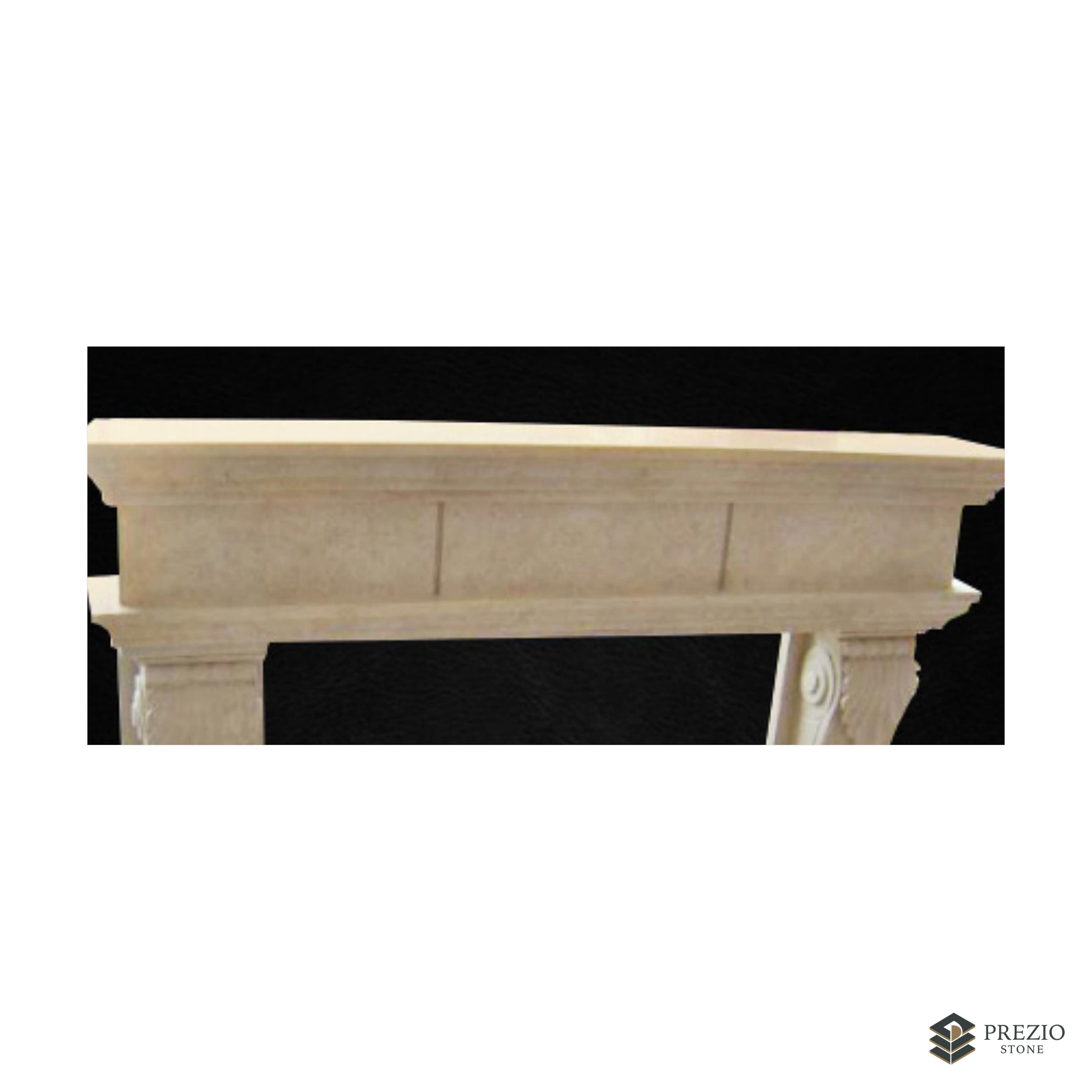 Prezio Stone Esme 59 in. W Carved Stone Fireplace Mantel, Based on Carrara Marble - texture detail