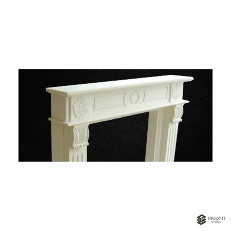Prezio Stone Lena 59 in. W Carved Stone Fireplace Mantel, Based on Carrara Marble - texture detail