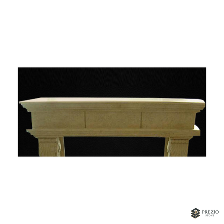 Prezio Stone Amelia 59 in. W Carved Stone Fireplace Mantel, Based on Carrara Marble - texture detail