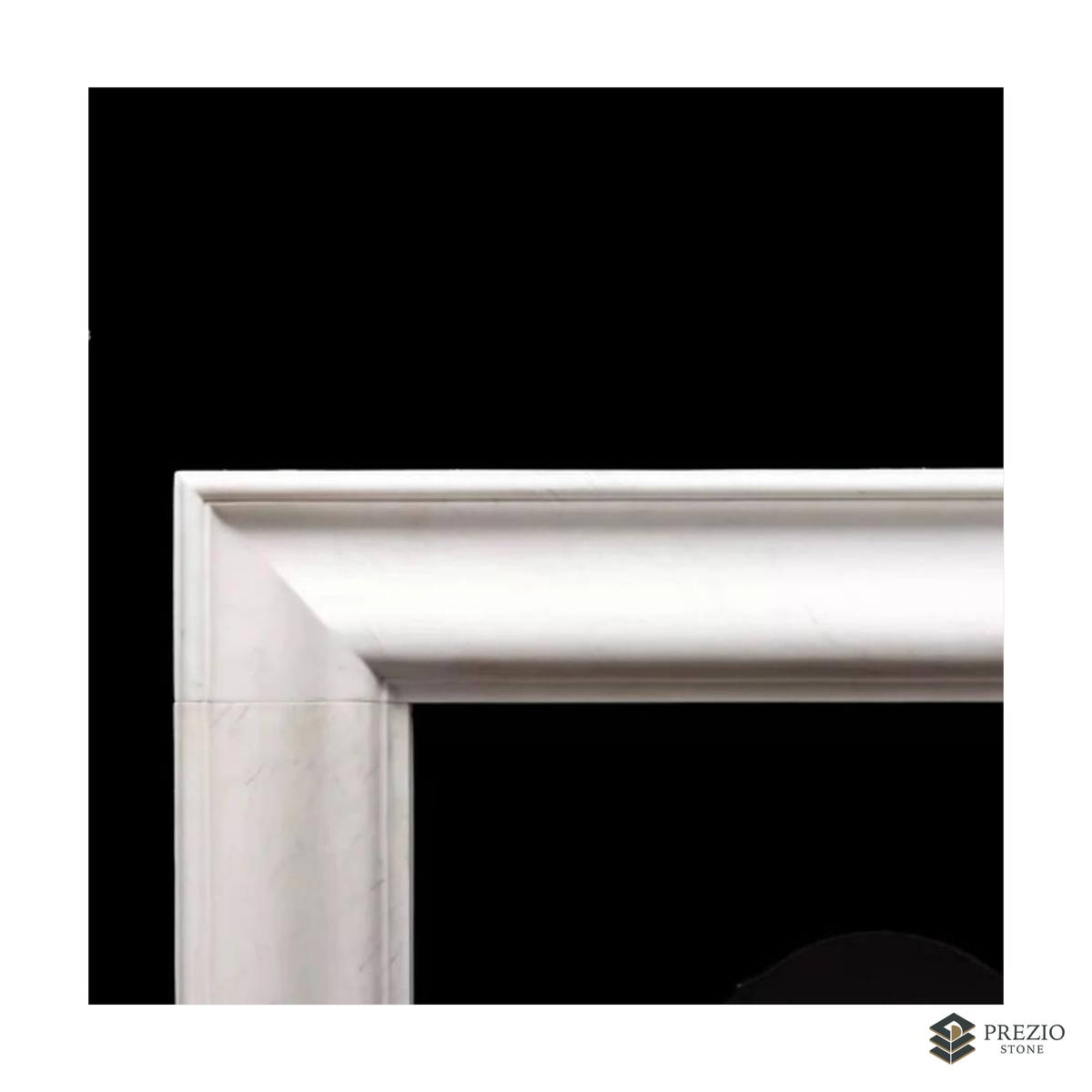 Prezio Stone Matilda 63 in. W Carved Stone Fireplace Mantel in Statuario White Marble - texture detail