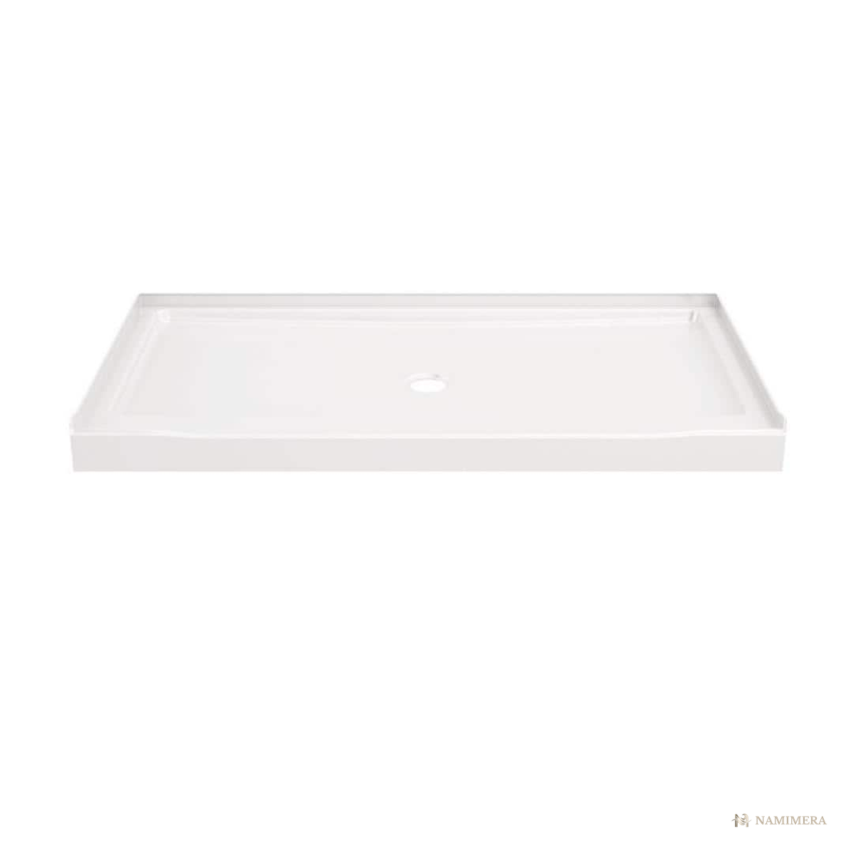 Namimera 60 in. L x 32 in. W Alcove Shower Base with Low Threshold, White - product view