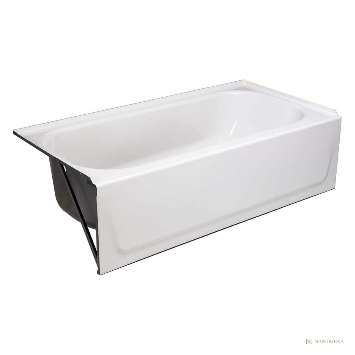 Namimera 60 in. x 30 in. Alcove Soaking Bathtub in Enameled Steel, Left or Right Drain, White - product view