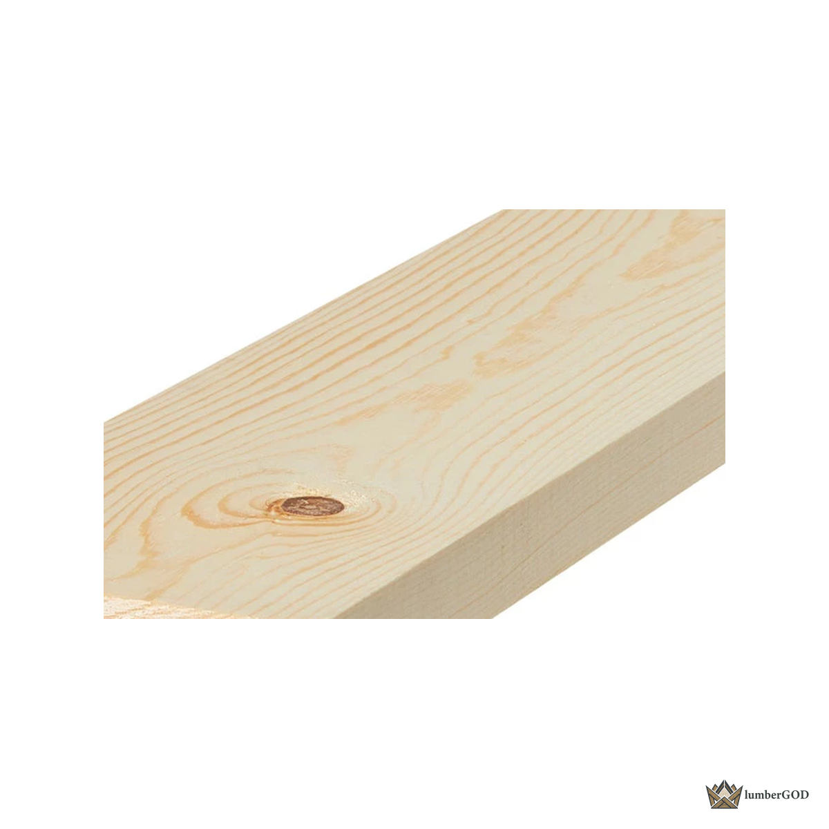 Lumber God 1x4 SYP No. 2 Board, Kiln Dried, 8 ft - end grain detail