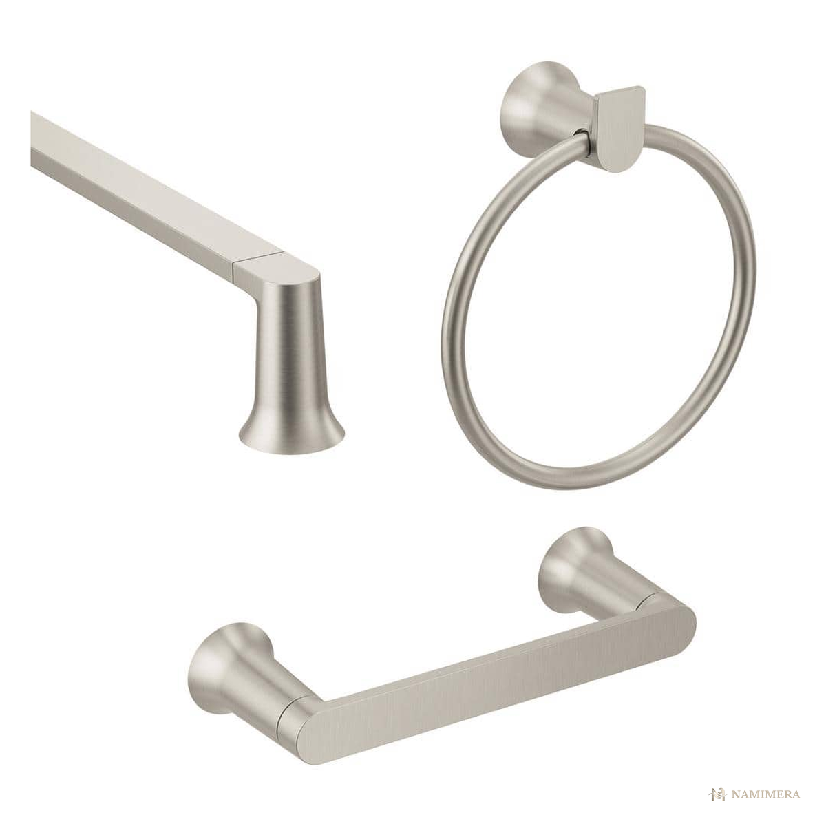 Namimera 3-Piece Modern Bath Hardware Set with 24 in. Towel Bar, Matte Black - bn finish