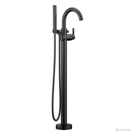 Namimera Single-Handle Floor-Mount Tub Filler Trim with Hand Shower, Champagne Bronze - mb finish