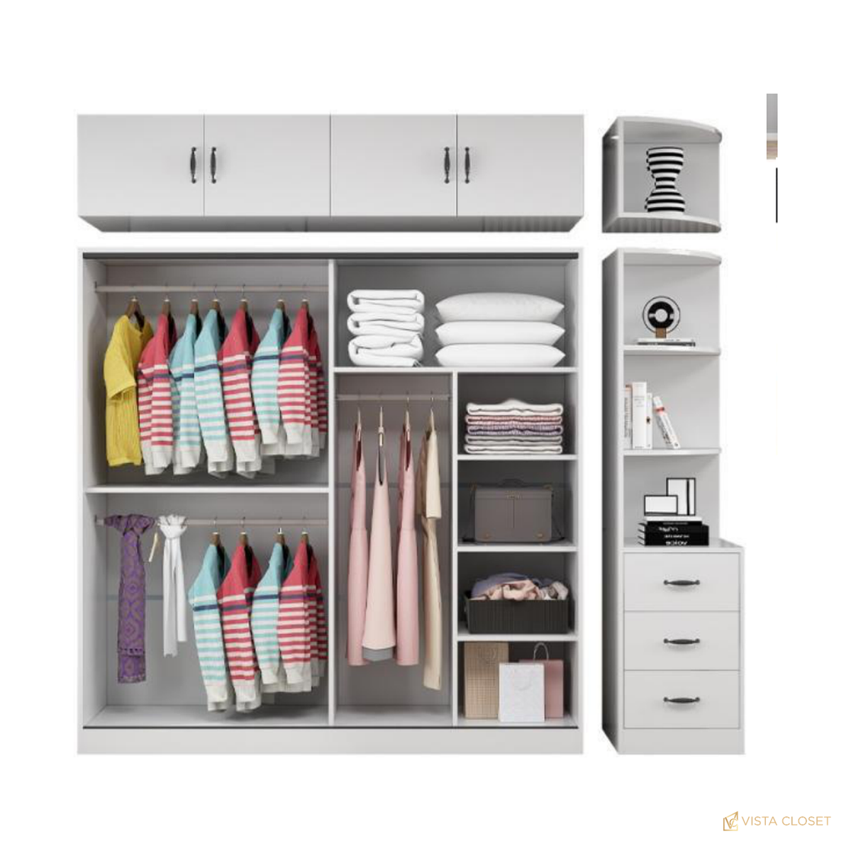 Vista Closet Gray Panel Two-Tone Sliding Wardrobe - interior layout