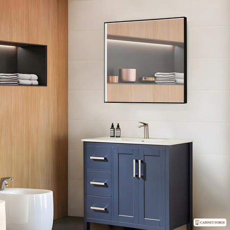 Cabinet Forge Deep Navy Vanity Cabinet Set - room scene