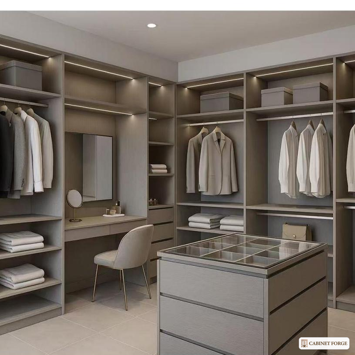 Cabinet Forge Closet Rod and Drawer Tower Set - room scene