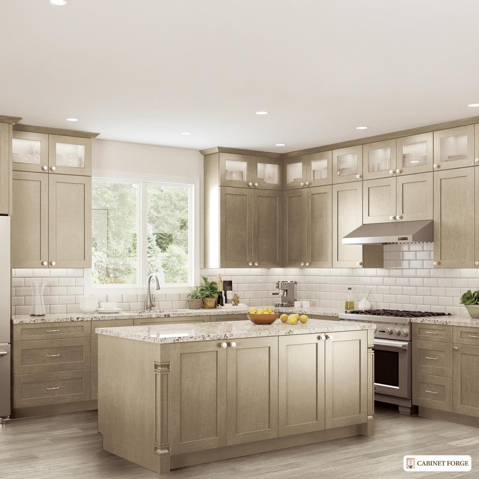 Cabinet Forge Natural Birch Sink and Specialty Base Cabinet Set - room scene