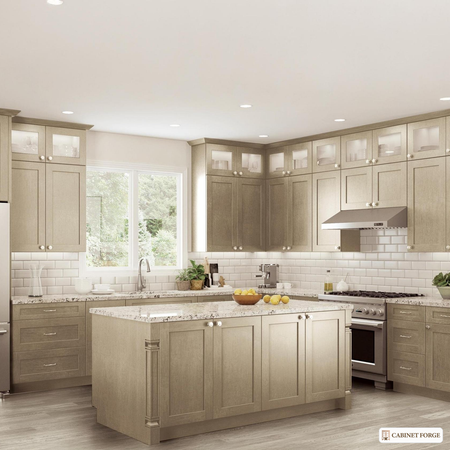 Cabinet Forge Natural Birch Tall and Pantry Cabinet Set - room scene