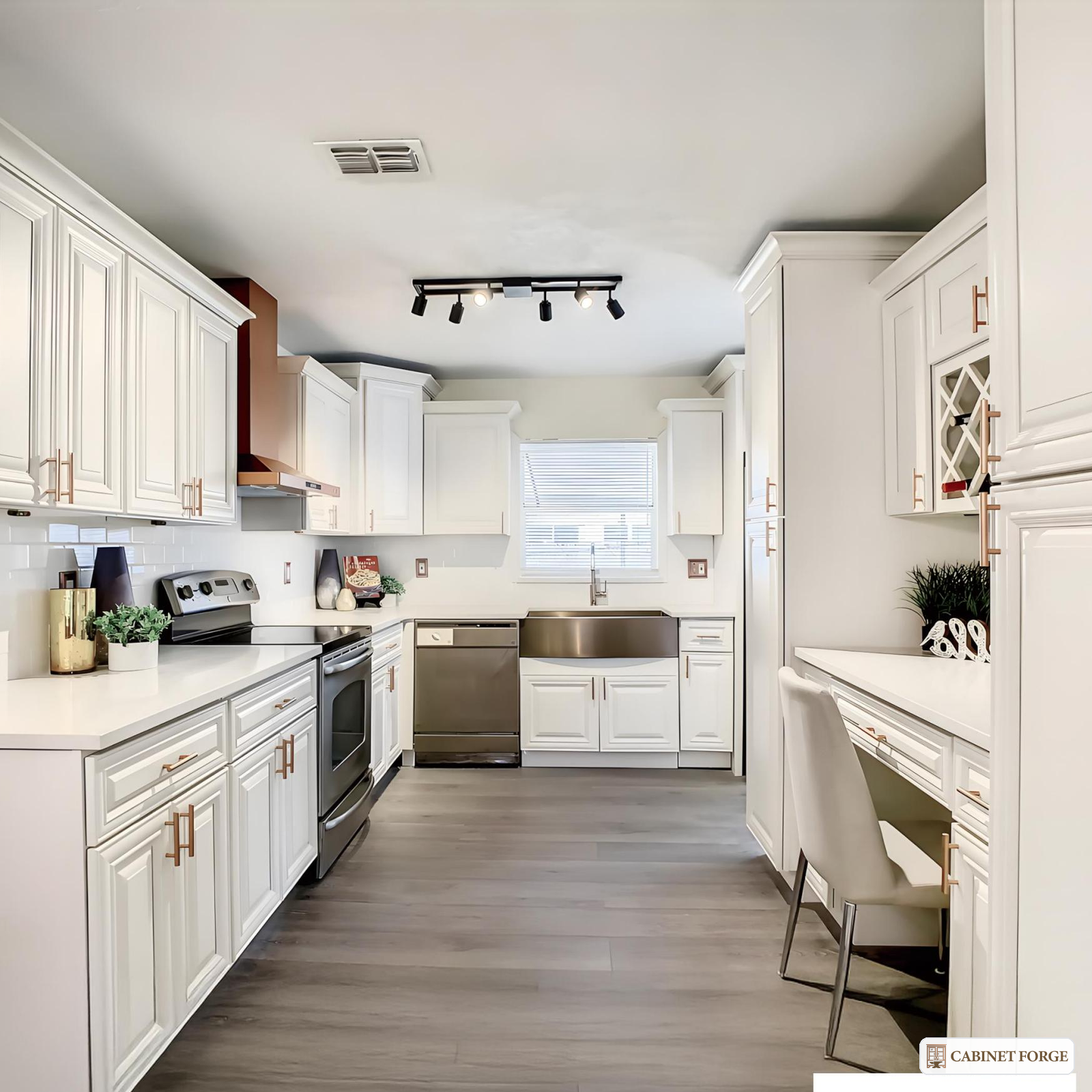 Cabinet Forge Pearl White Wall Cabinet Set - room scene