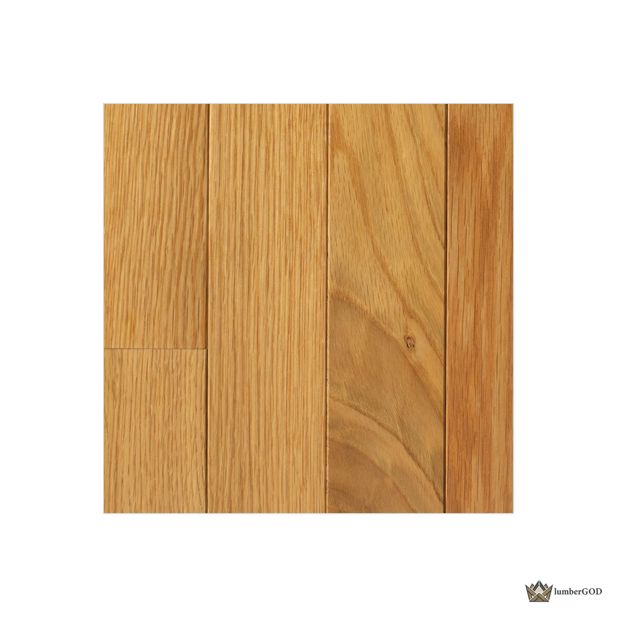 Lumber God Solid Red Oak Strip Flooring, 3/4 in, Prefinished - surface texture detail