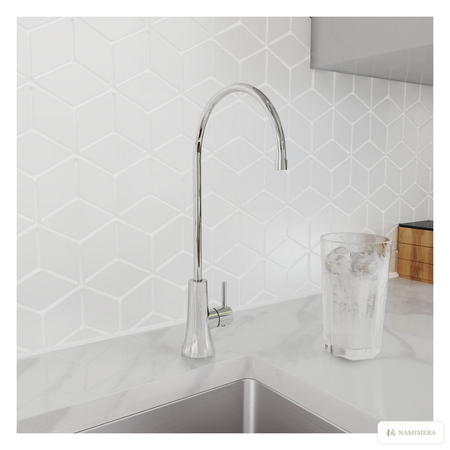 Namimera Filtered Drinking Water Faucet with Included Filter, 1.5 GPM, Chrome - installed view