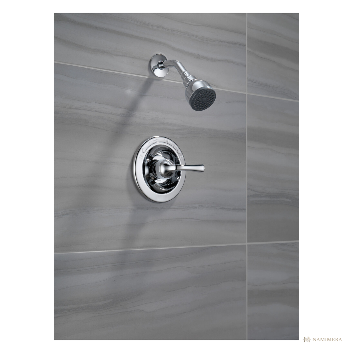 Namimera Single-Handle 1-Spray Shower Faucet with Pressure Balance Valve, 1.75 GPM, Chrome - installed view