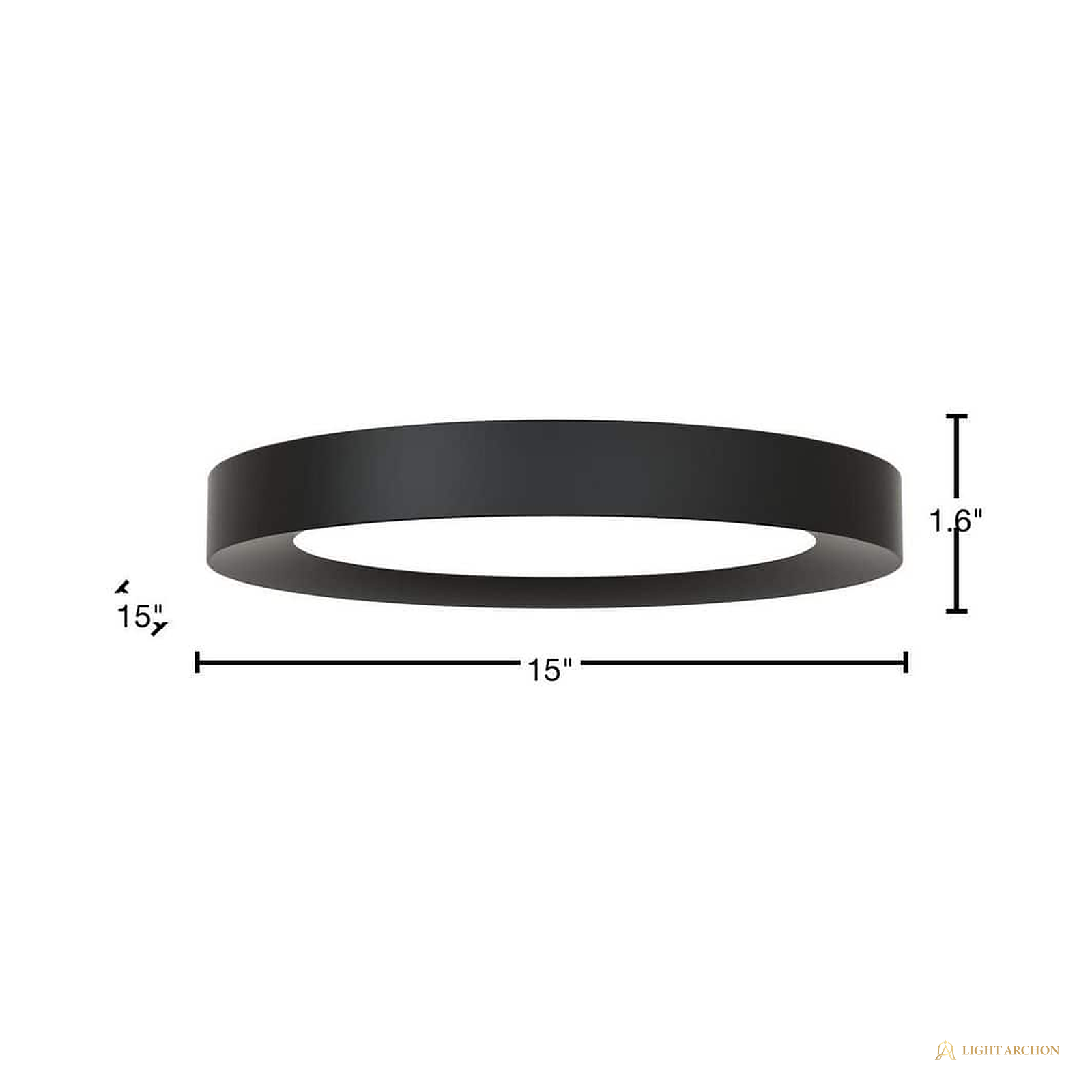 Light Archon Orbis 15 in. Selectable CCT LED Flush Mount, Matte Black - construction detail