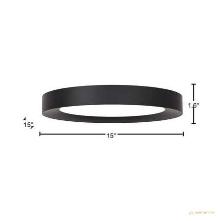 Light Archon Orbis 15 in. Selectable CCT LED Flush Mount, Matte Black - construction detail