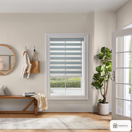 Vanguard Shade Zebra Dual Layer Shade, Cordless, Custom Cut - detail view