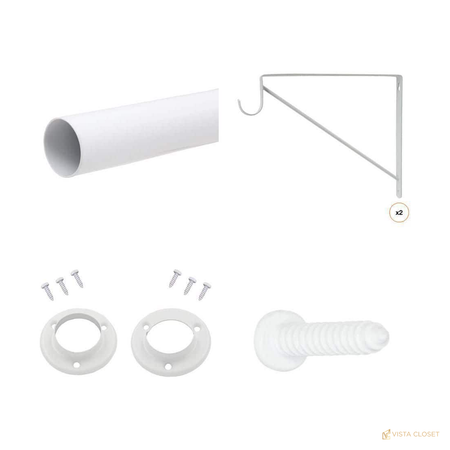 Vista Closet 48 in. to 72 in. Adjustable Steel Closet Rod - construction detail