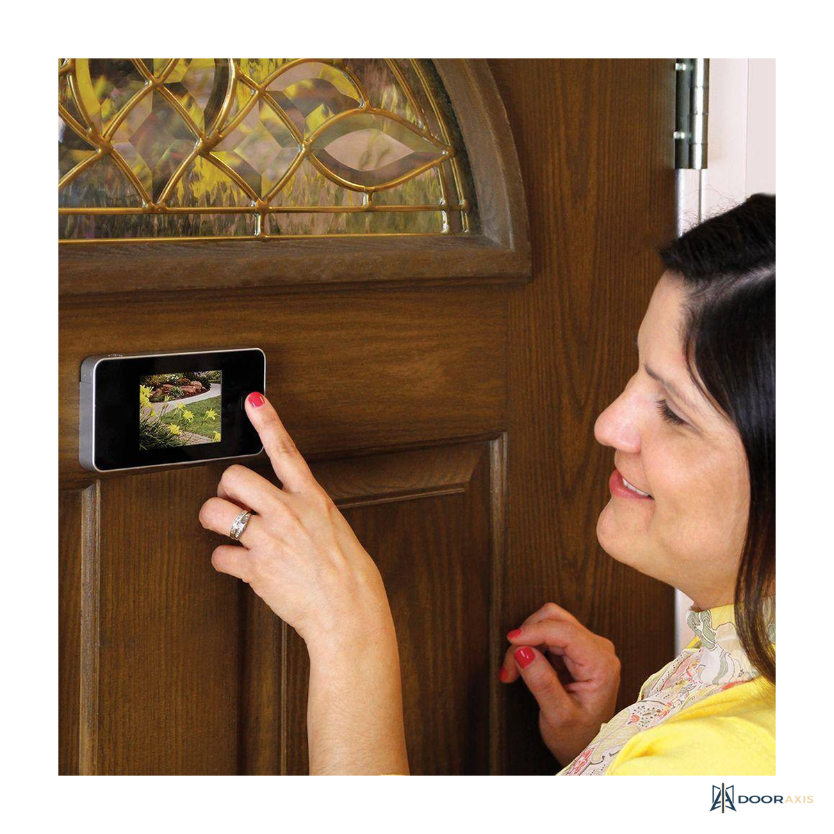 Door Axis Digital Door Viewer Kit with LCD Screen - panel and glazing detail