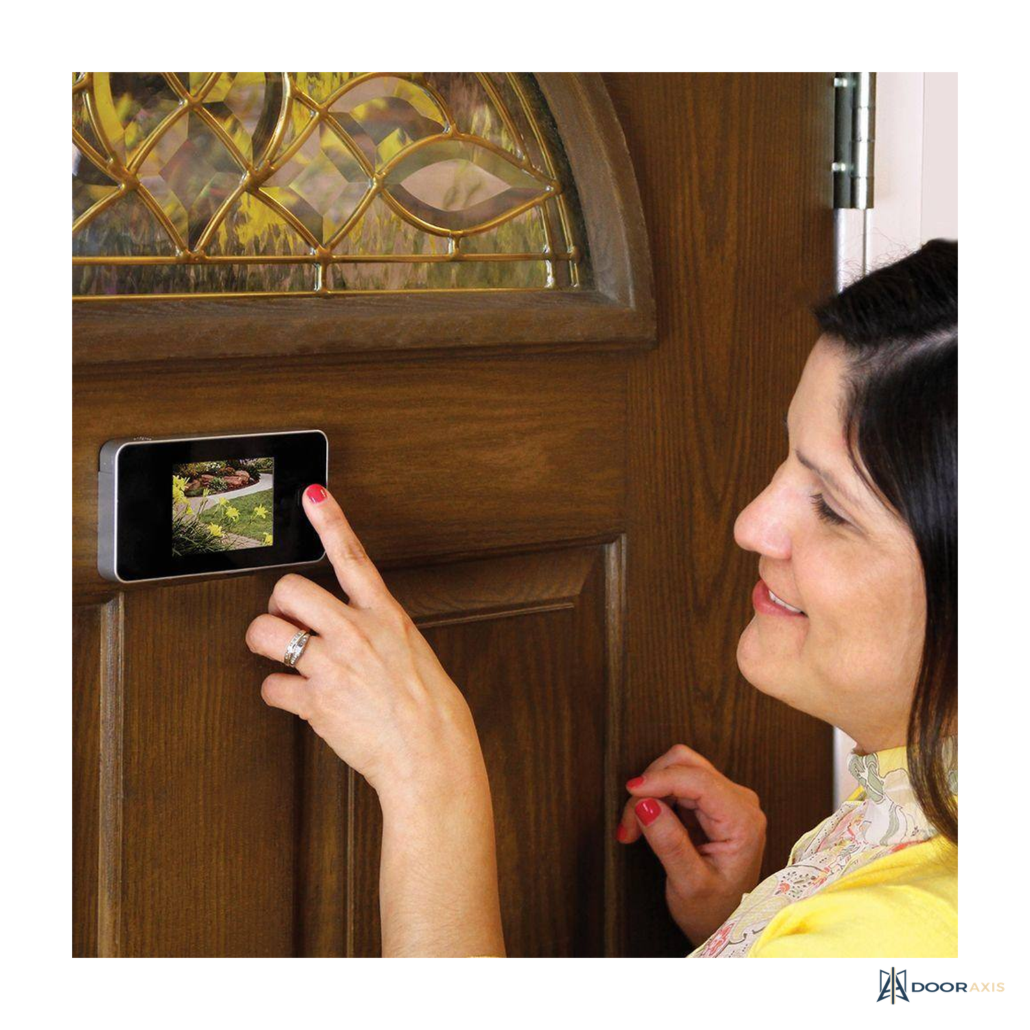 Door Axis Digital Door Viewer Kit with LCD Screen - panel and glazing detail